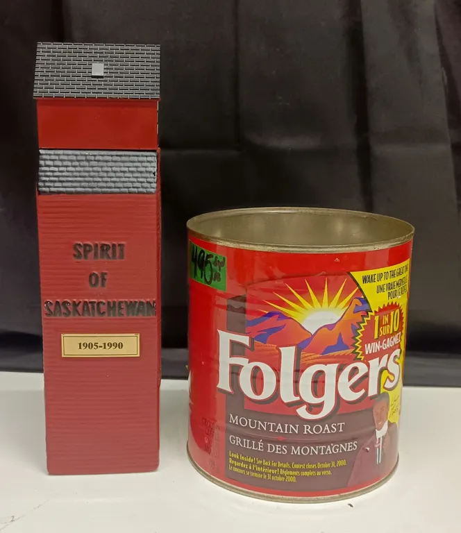 Gretzky Coffee Tin & Spirit of Sask Elevator Container