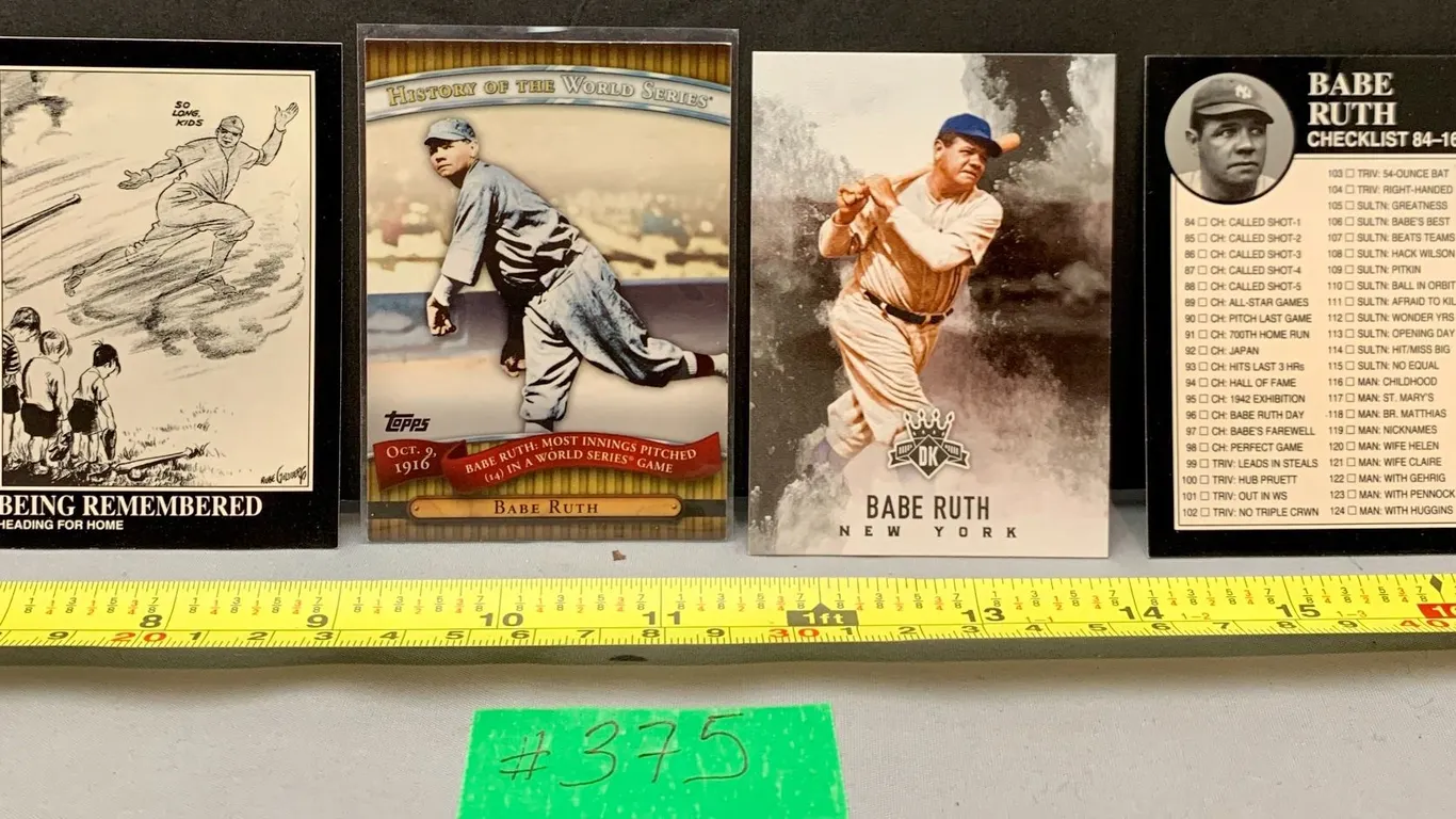 (4) Babe Ruth Baseball Cards