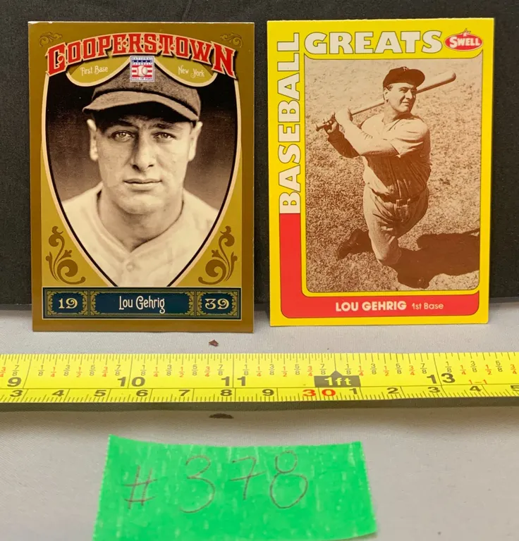 (2) Lou Gehrig Baseball Cards
