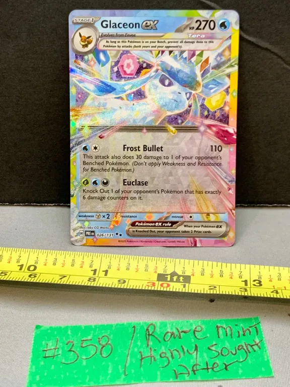 Pokémon Glaceon ex Double Rare Holo Card (highly sought after) – MINT