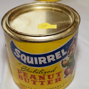 Paper Label Squirrel Peanut Butter Tin