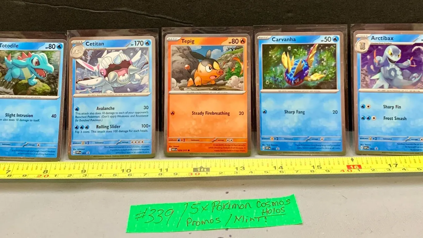 (5) Pokémon Cosmos Holo Promo Cards – Various Sets, All MINT