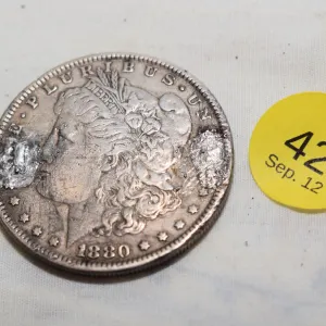 1880 USA Silver Dollar Love Token