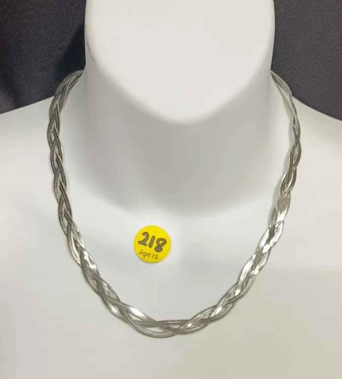 9) NEW Platinum Plated 8.0mm Necklace - 18" - 19.5" Long