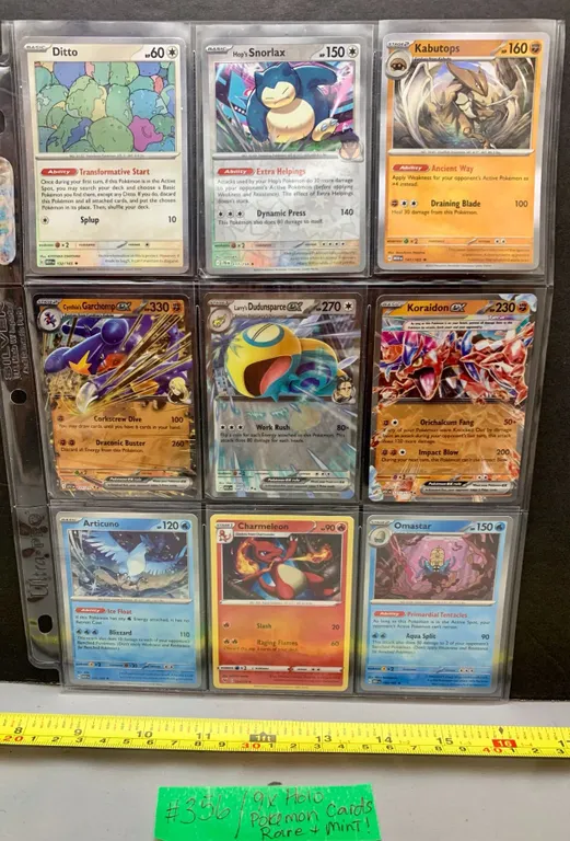 (9) Rare Pokémon Holo Cards in Sleeve – MINT