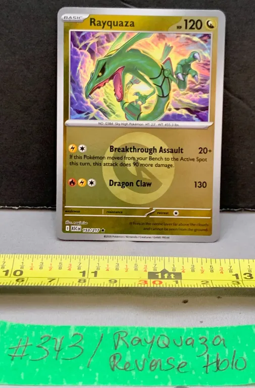 Pokémon Rare “Energy Symbol” Rayquaza Holo Card – MINT