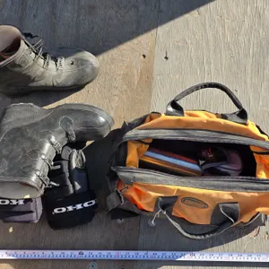 Misc. Lot – Rubber Over-Boots, Hockey Gloves, Toolbag, etc.