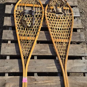 Vintage Torpedo Wood Snowshoes – 4’ Long