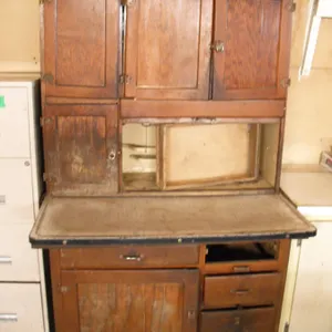 antique hoosier w/ enamel top - 28"x42"x68"H
