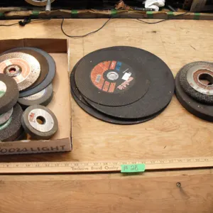 lot of assorted grinding discs, cutting discs, etc. - 4" to 12"