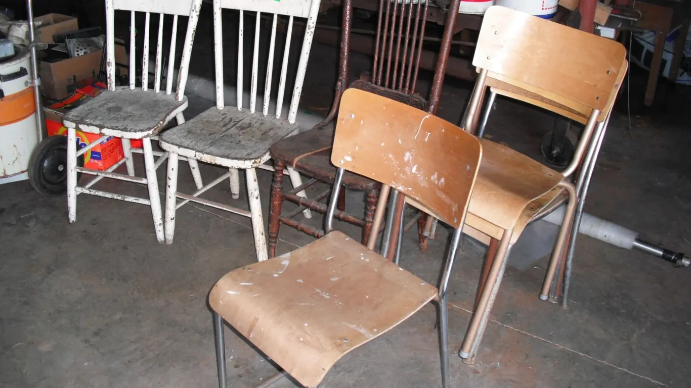 lot of vintage chairs
