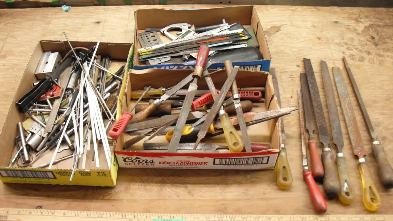 large lot of files, handsaw blades, etc.