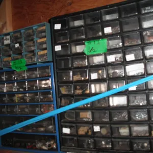 3x shop organizers - nipples, washers, rivets, screws, etc. - largest is 14.5"x6.5"x18"H