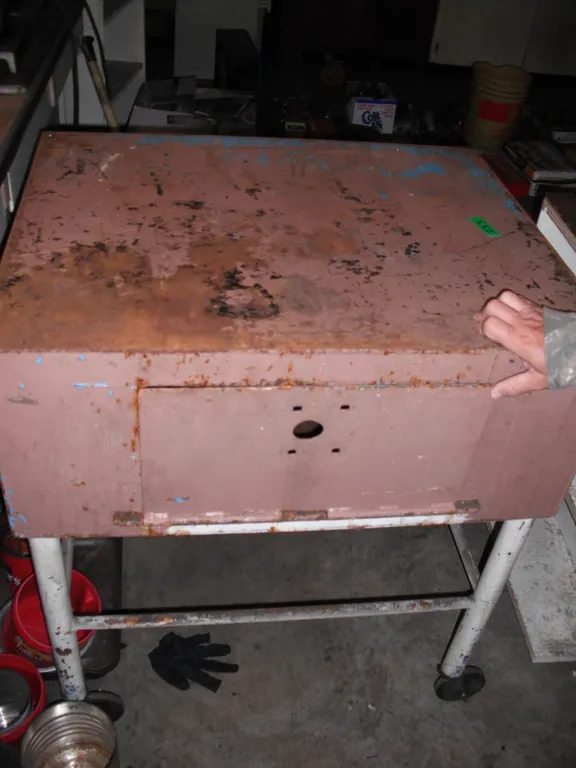 metal work table with casters and storage - 30"x24"x36"H