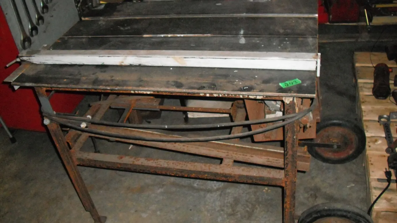 steel table saw set up - no saw, 39"x26"x32"H