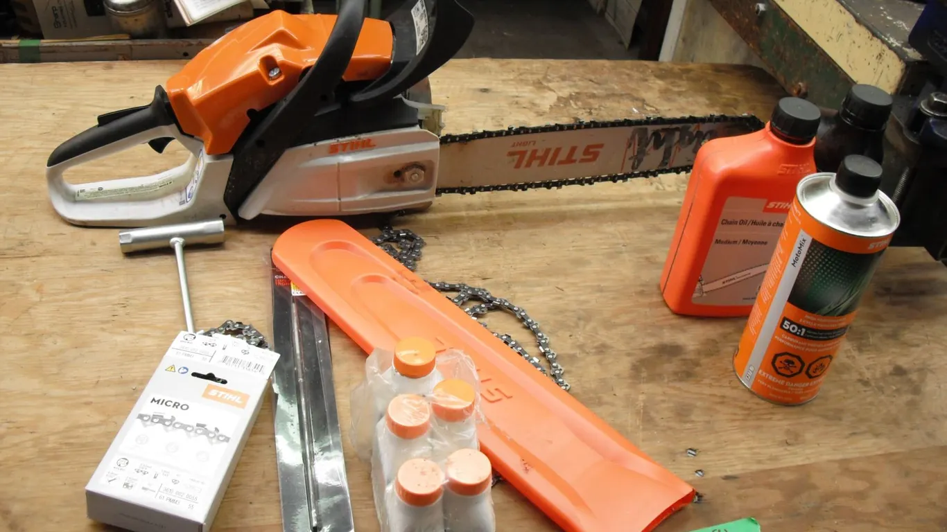 Stihl MS162 with extra oil, chains, etc. Great running condition, only used for ~30 trees