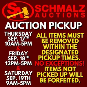 PICKUP: SEP. 17TH (10AM-5PM), SEP.18TH (12PM-5PM) & SEP. 19TH (9AM-5PM)