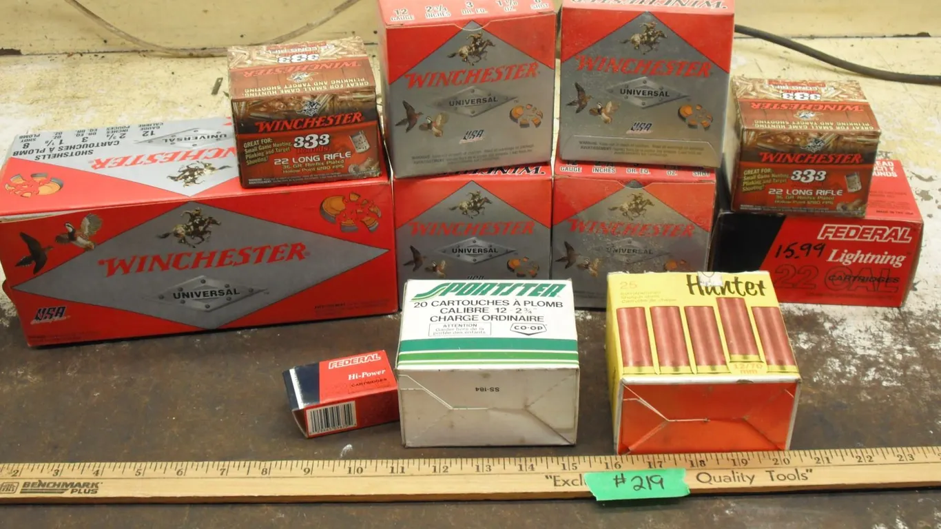 lot of empty ammo boxes