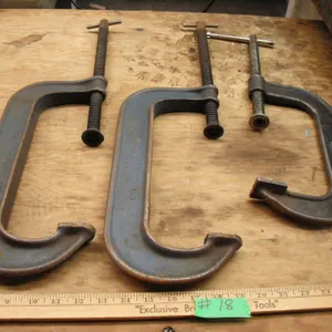 3 large c-clamps - 2x 10" and 1x 8"