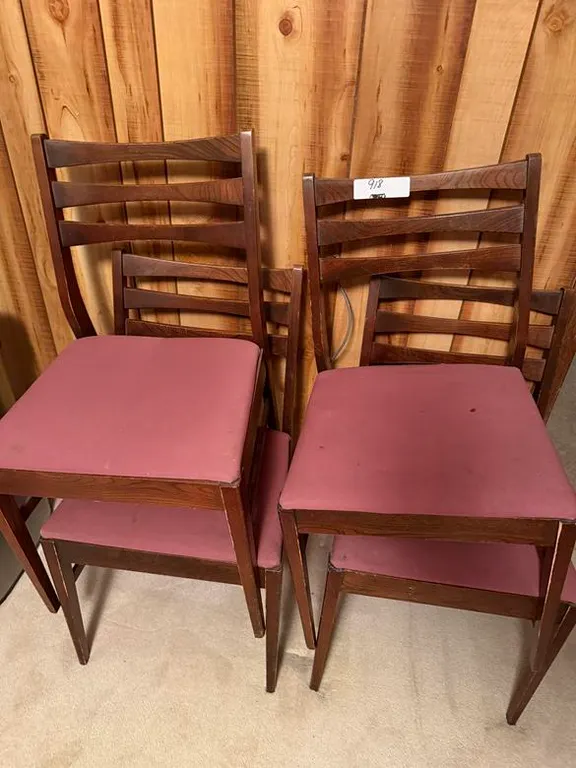 (4) Wood Upholstered Dining Chairs