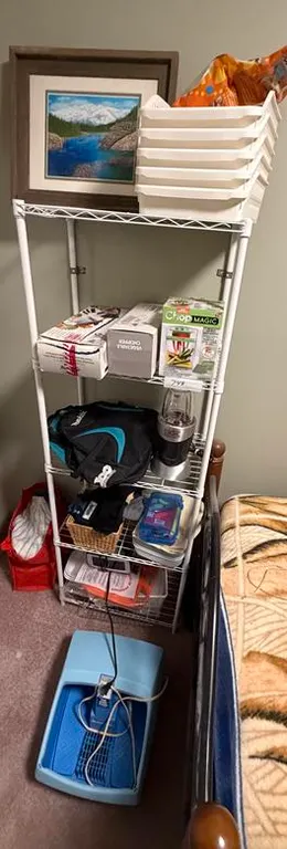 Wire Shelf, Bullet, 2 Choppers, Foot Bath, Slicer and Plasticware & Picture