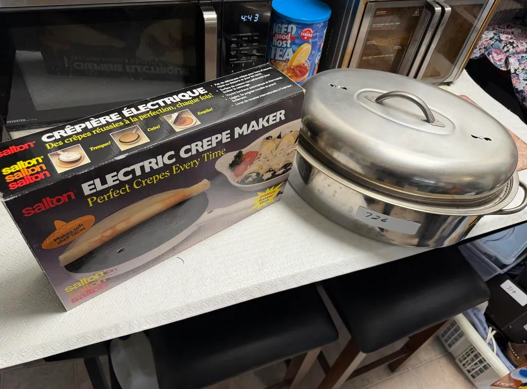 Electric Crepe Maker and Steel Roast Pan