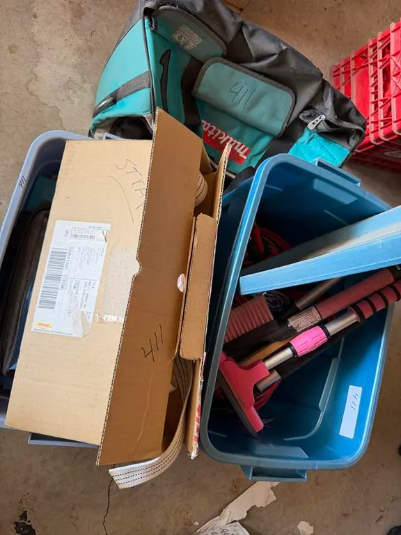 (2) Tubs Cables, Cord, Brushes & Makita Bag