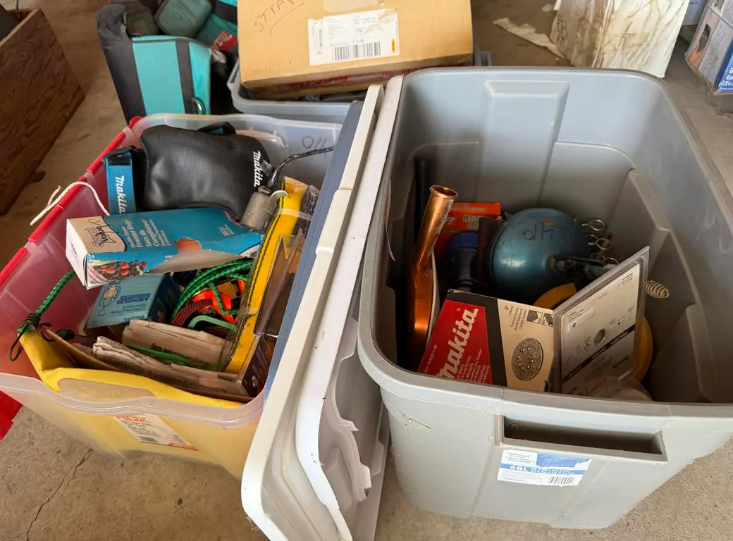 (2) Tubs Various Shop Supplies & Strapping