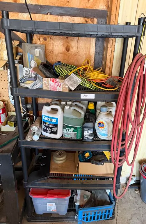 Black Shelf, Air Hose, Cord & Chemicals