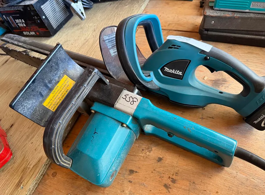 Makita Corded Chain Saw and Battery Trimmer