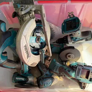 Tub of Makita Various Tools and Parts