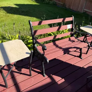 Park Bench and (2) Side Tables