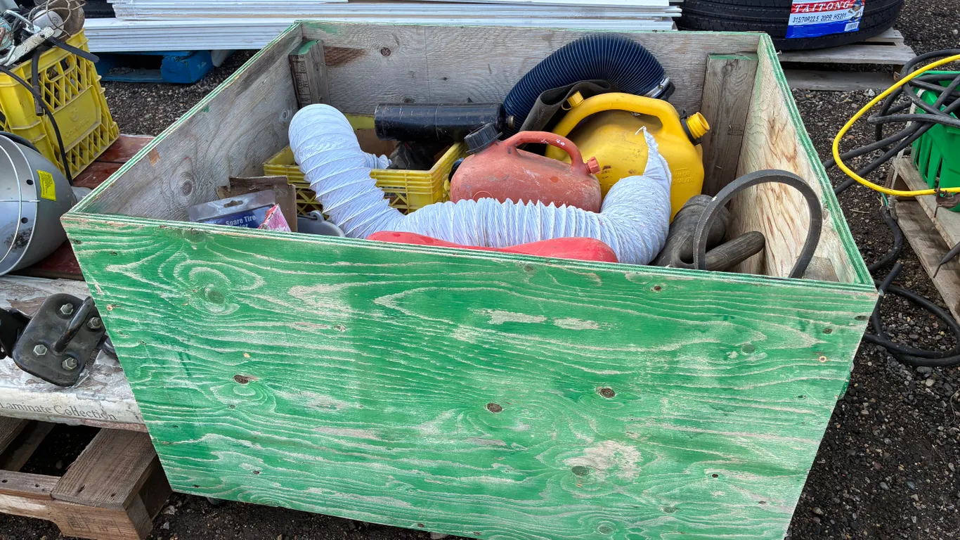 Box on Wheels with Jerry Cans
