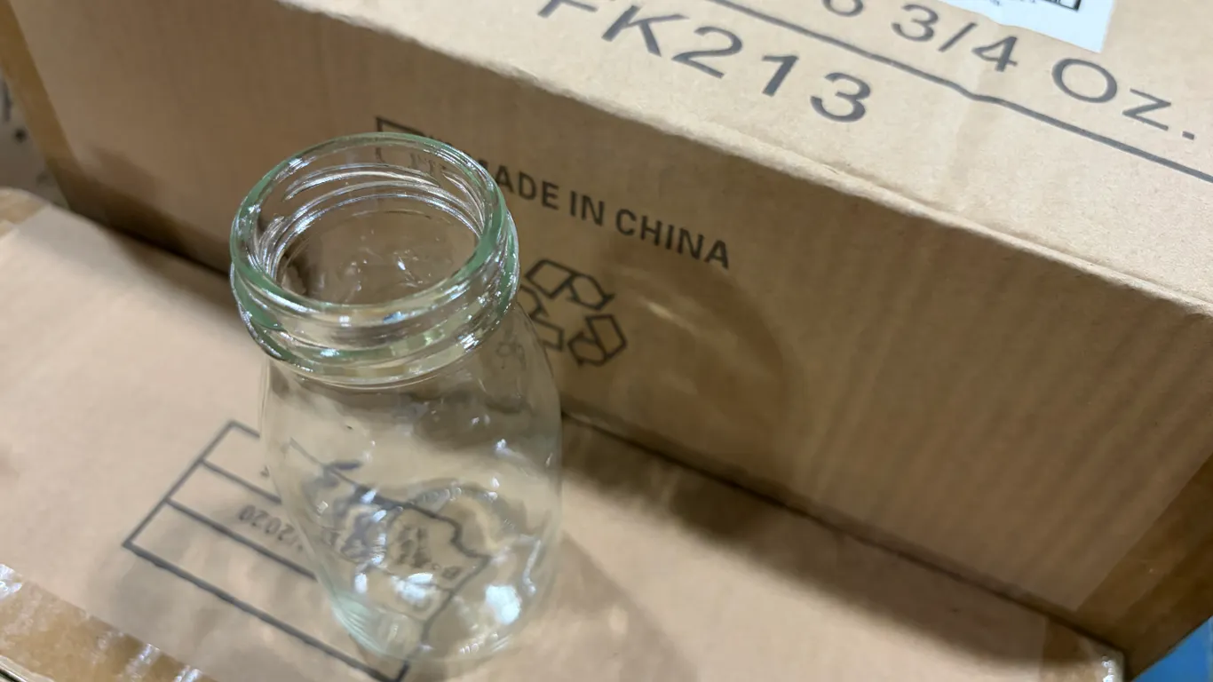2 CASES OF 6.75 OZ. GLASS MILK JAR, ARCOROC FK213 - 24 PER CASE - NEW