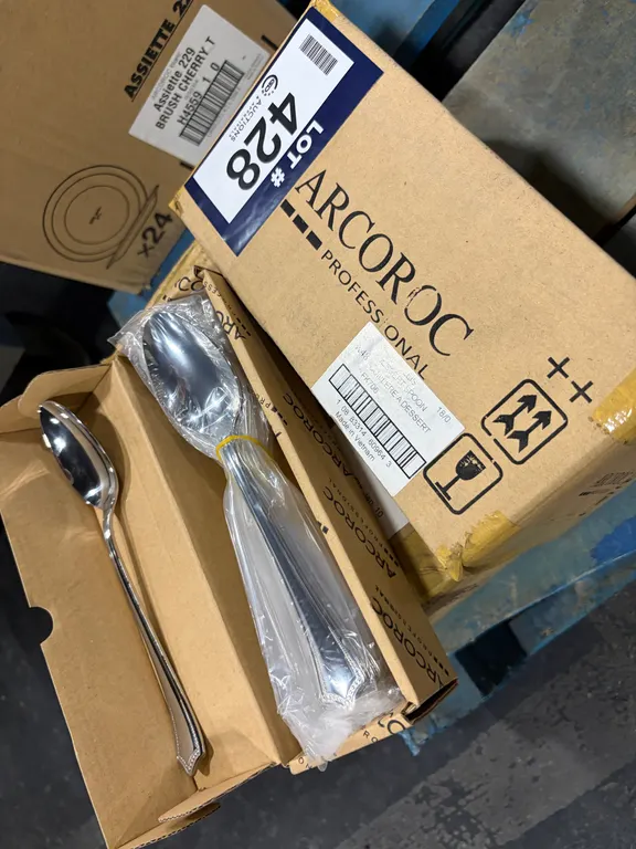 2 CASES OF AMARYLLIS DESSERT SPOONS, 48/CASE, ARCOROC FK706 - NEW