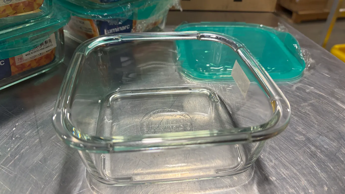 2 CASES OF 760ML GLASS SQUARE KEEP N BOXES, ARCOROC P5521 - 6/CASE - NEW