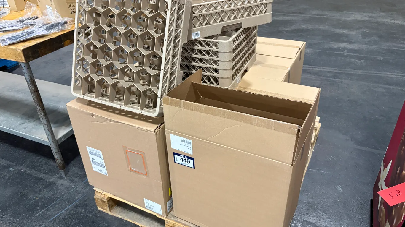 (6) BOXES OF VOLLRATH COMMERCIAL DISHWASHER GLASS RACKS - 2 PER BOX