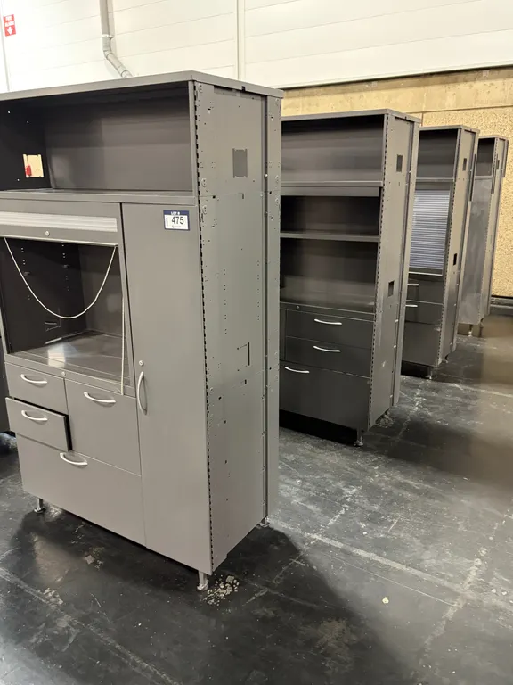 LOT OF (4) ASSORTED COMMERCIAL METAL OFFICE STORAGE CABINETS