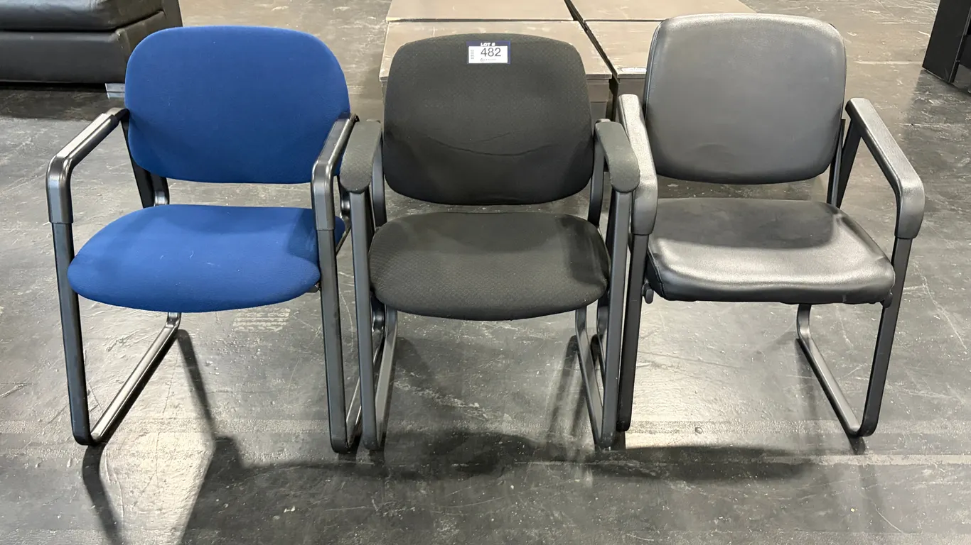 LOT OF (3) ASSORTED WAITING ROOM CHAIRS