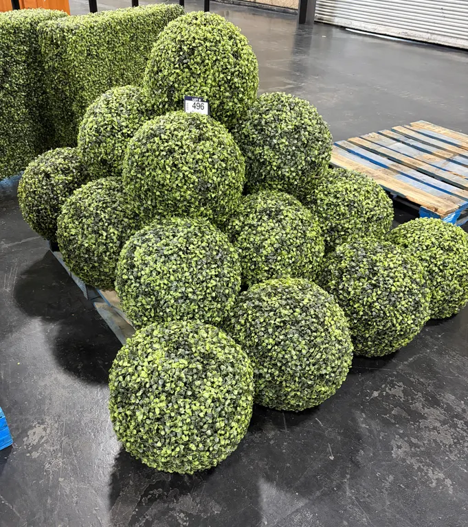 LOT OF APPROX. (18) ARTIFICIAL BOXWOOD TOPIARY BALLS