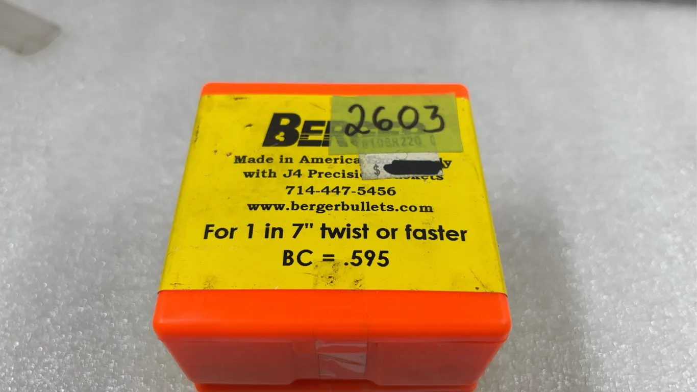 2 - Boxes Berger VLD Target reloading projectiles, approx. 200 rds, *Unreserved*
