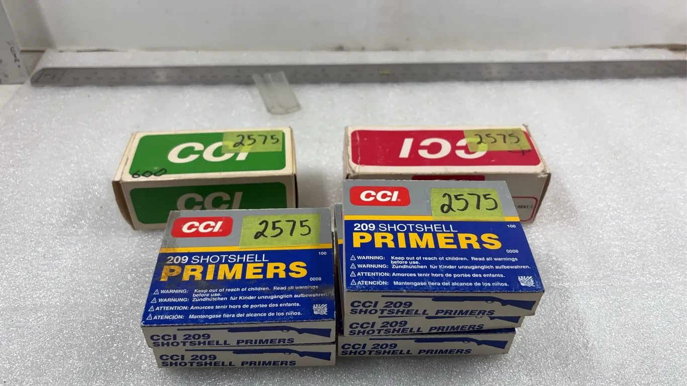 5 - Boxes CCI Shotshell Primers, 1 - Box CCI Primers, 1 - Box CCI Primers *Unreserved*