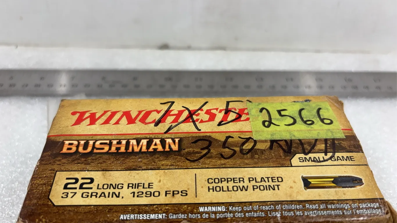 1 - Box Winchester Bushman .22LR Hollow Point Ammunition & 1 - Box Winchester Wildcat .22LR Ammunition *Unreserved*