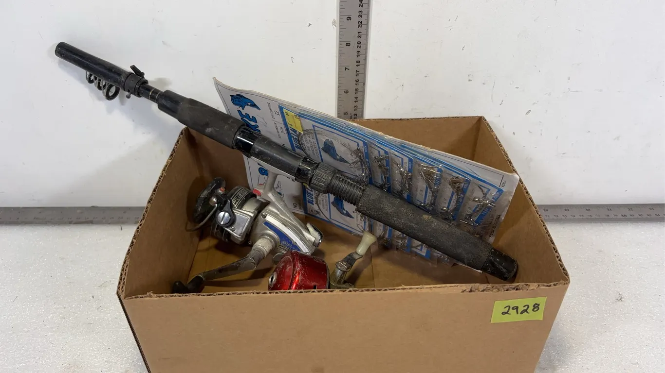 1 - Box of Fishing Rod and Accessories approx. 3 pce *Unreserved*