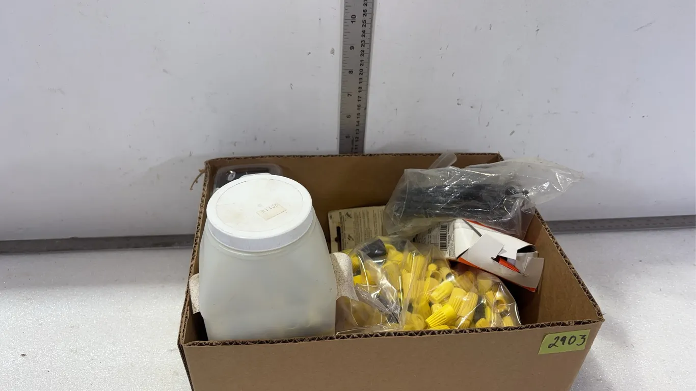 1 - Box of Assorted Wire Connectors, approx. 6 Containers / Bags *Unreserved*