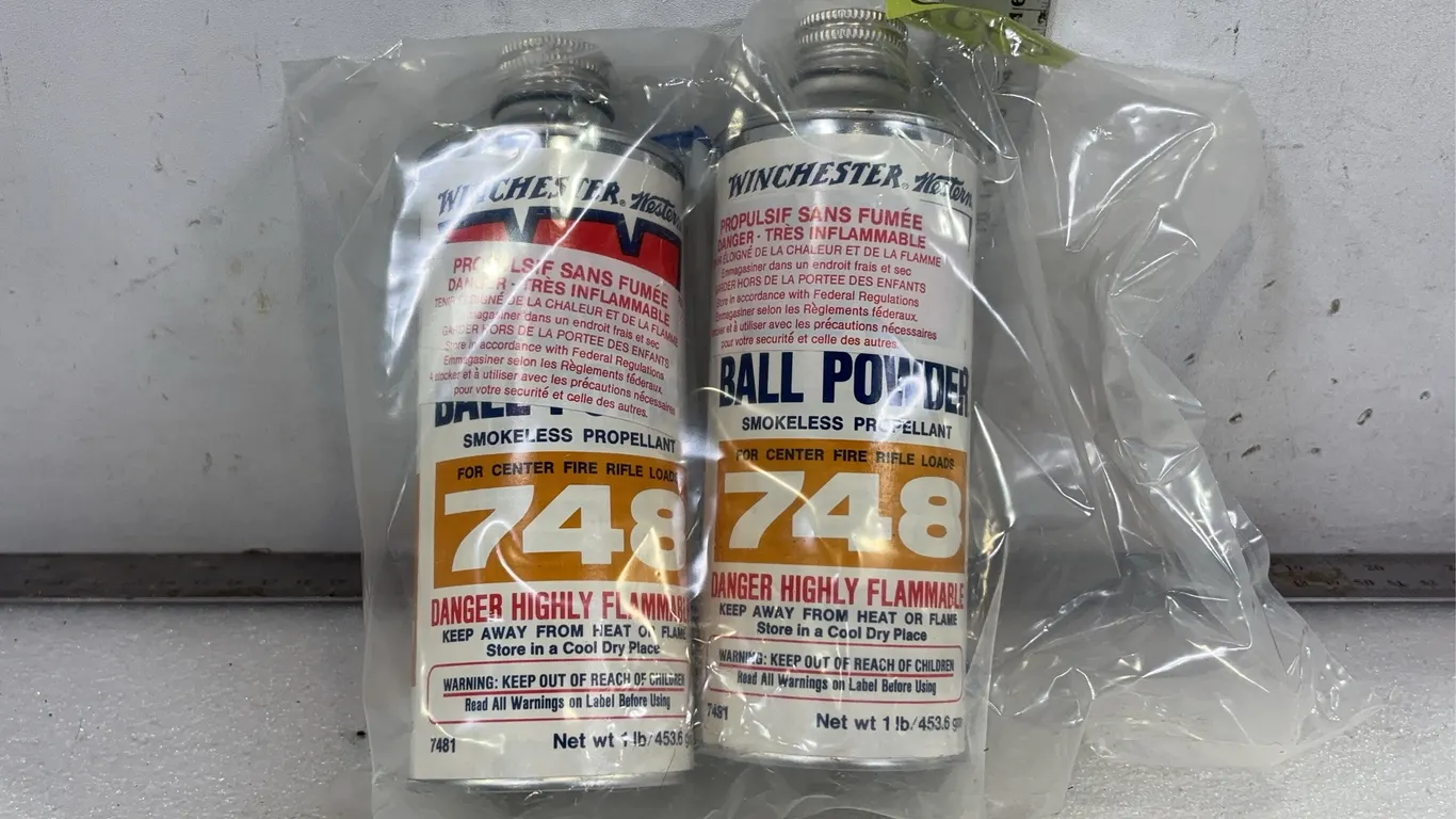 2 - Bottles of Winchester 748 Ball Powder, unopened, Approx 2 lbs, *Unreserved*