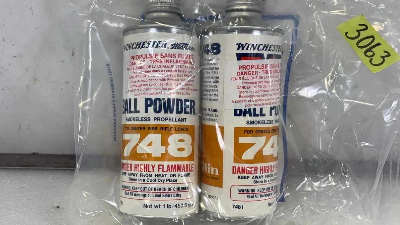 2 - Bottles of Winchester 748 Ball Powder, unopened, Approx 2 lbs, *Unreserved*