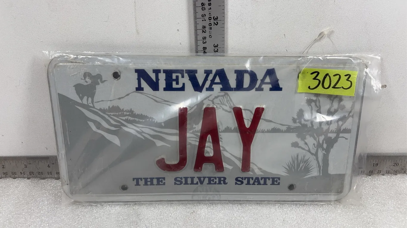 1 - Nevada license Plate, 1 - Alberta Plate, Approx 6"x12", *Unreserved*