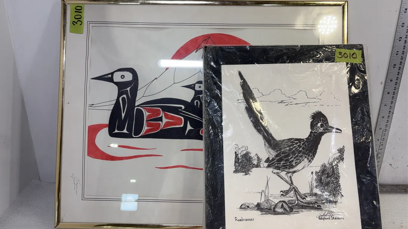 1 - Road Runner drawing, Approx 14"x11", 1 - Framed Drawing, Approx 20"x16", *Unreserved*