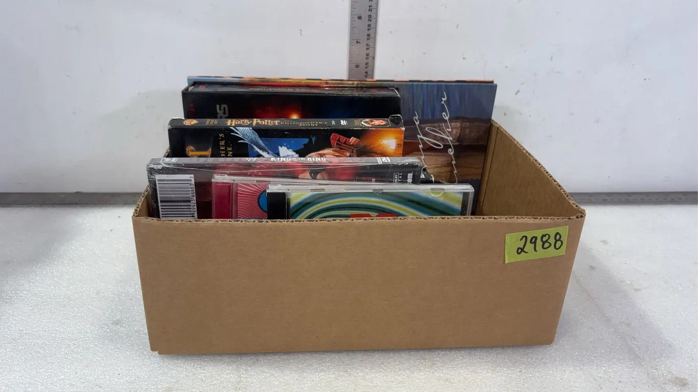 Box of Vintage VHS, CDs and DVDs, Approx 11 pce, *Unreserved*